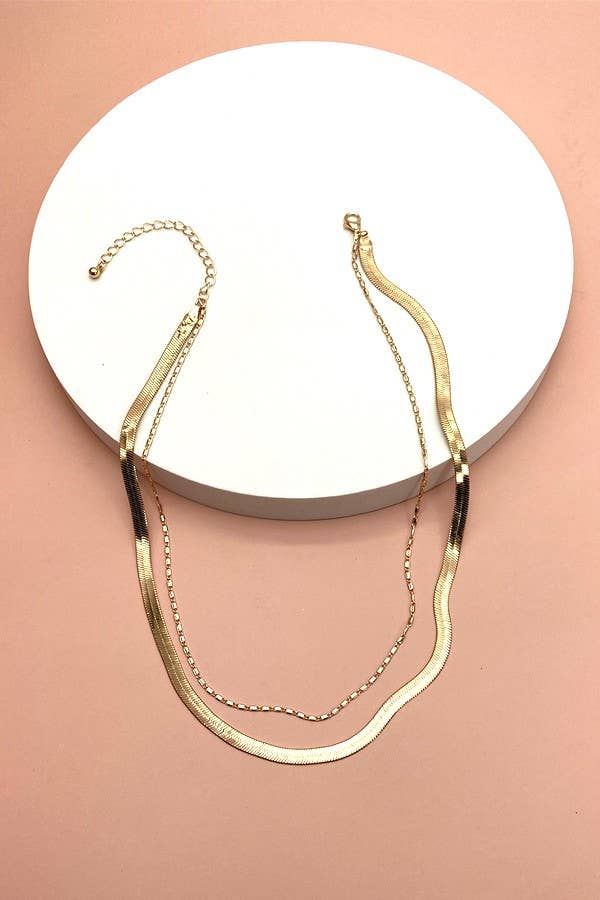 Double Snake & Largo Chain Necklace, Feathered Farmhouse