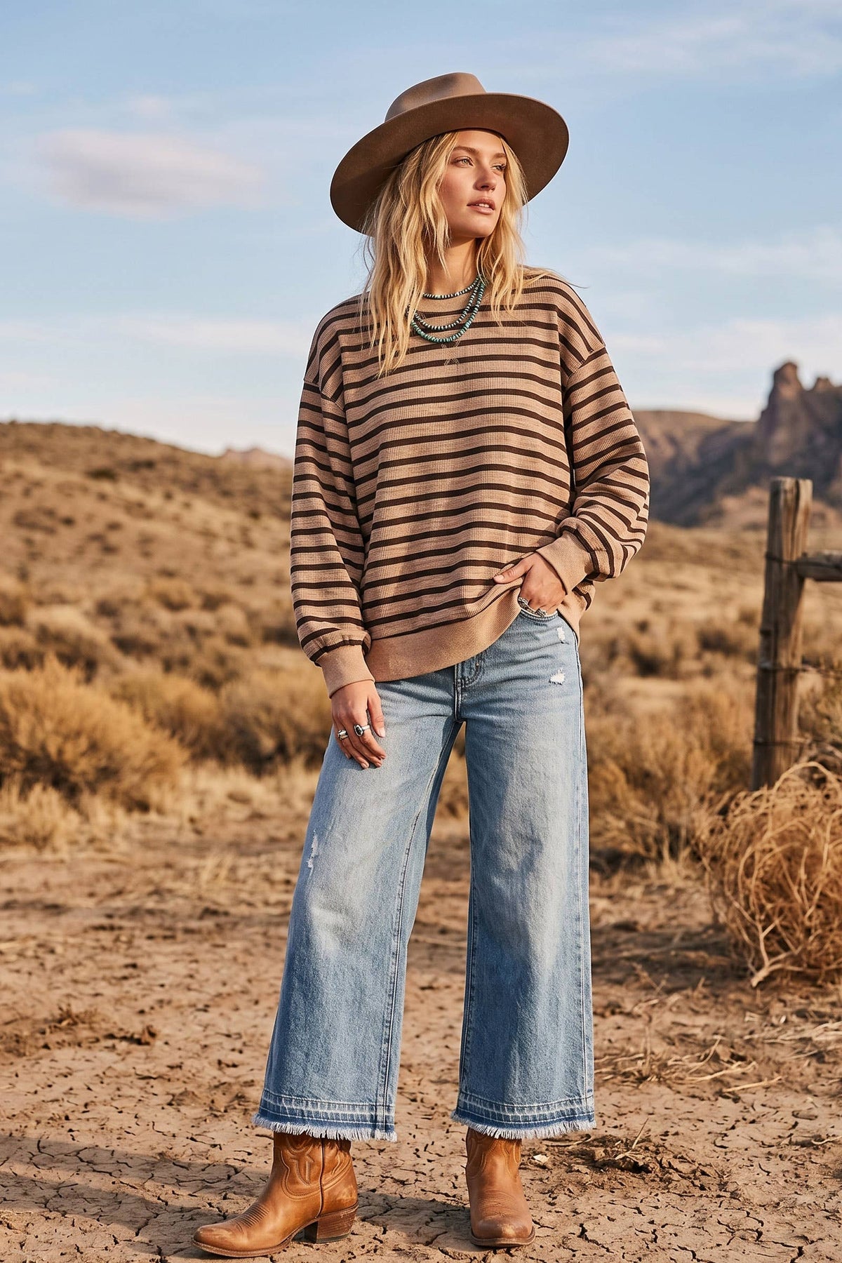 Karmen Oversized Pullover Sweatshirt, Feathered Farmhouse