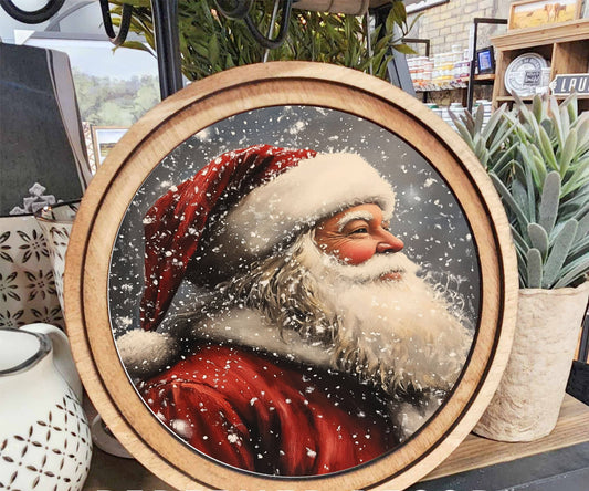 Antique Santa Art, Feathered Farmhouse