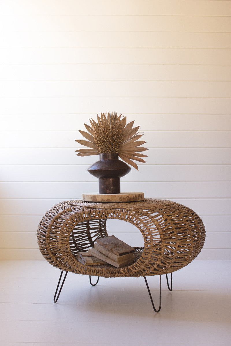 Woven Oval Coffee Table, The Feathered Farmhouse