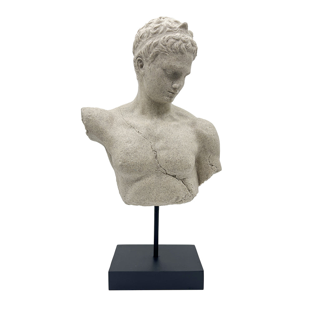 Decorative Male Torso Bust, Feathered Farmhouse