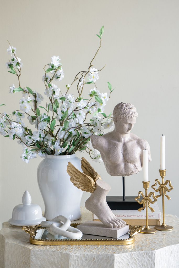 Decorative Male Torso Bust, Feathered Farmhouse