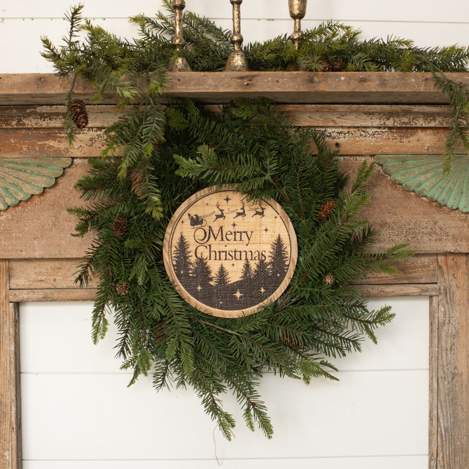 Round Merry Christmas Sign, The Feathered Farmhouse