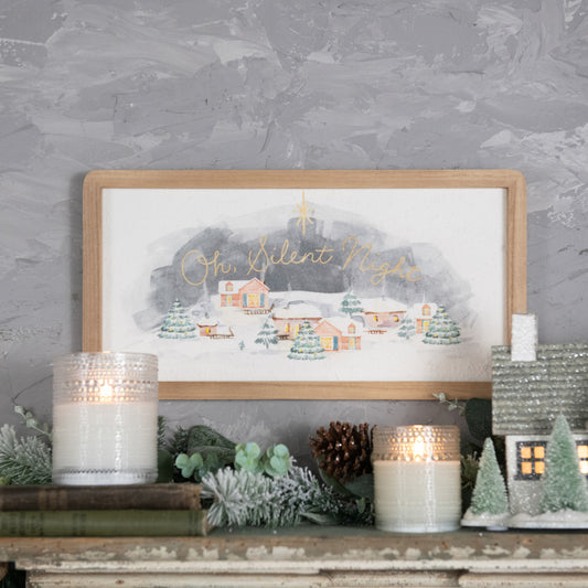 Oh Silent Night Framed Print, Feathered Farmhouse