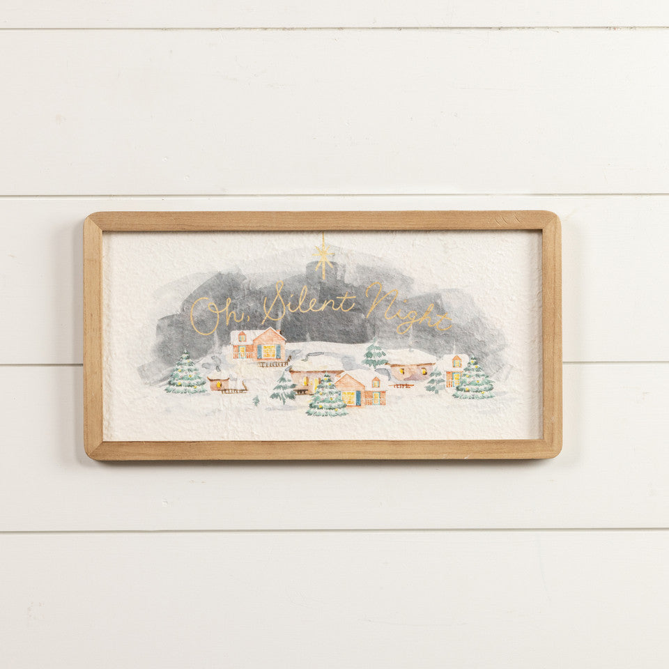 Oh Silent Night Framed Print, Feathered Farmhouse