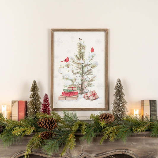 Holiday Cardinals Framed Print, Feathered Farmhouse