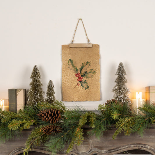 Holly Branch Hanging Print, Feathered Farmhouse