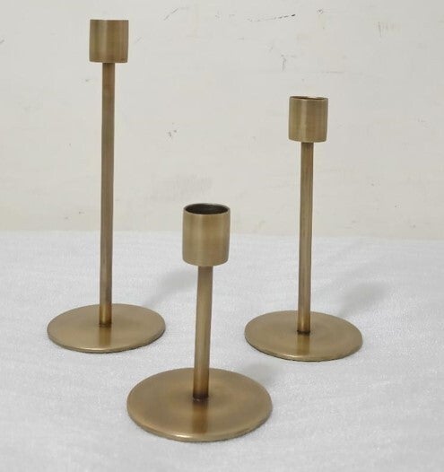 Antique Brass Candle Holders, Feathered Farmhouse