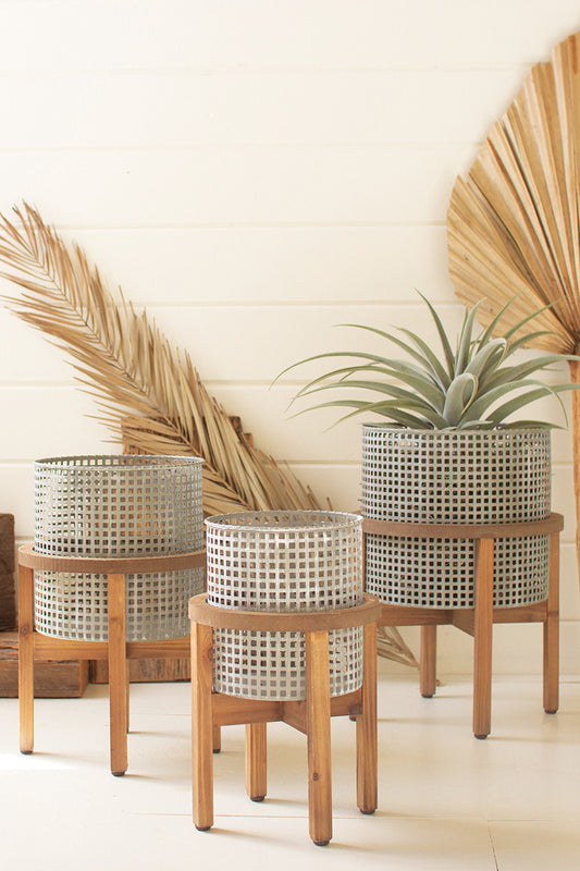 Woven Metal Planters, The Feathered Farmhouse