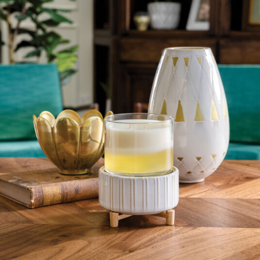 Ceramic & Wood 2-in-1 Classic Fragrance Warmer, Feathered Farmhouse