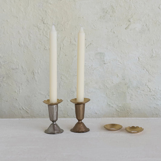 Brass Candle Bobeche, Feathered Farmhouse