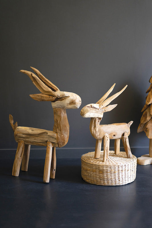 Rustic Teak Reindeer, The Feathered Farmhouse