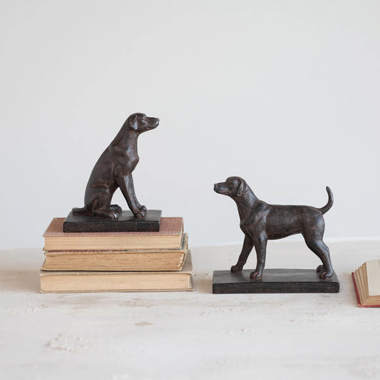 Resin Dog Bookends, Feathered Farmhouse