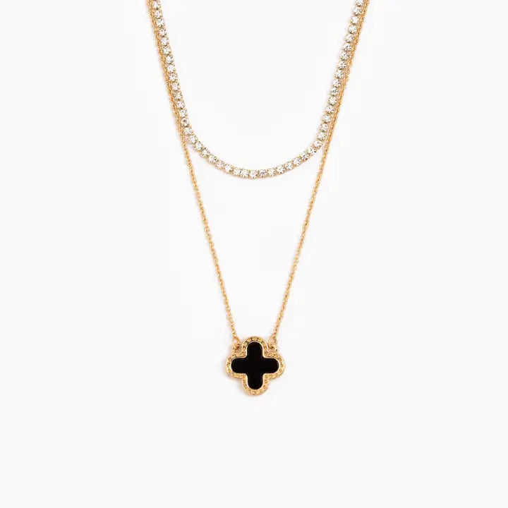 Double Layered Clover Pendant Necklace