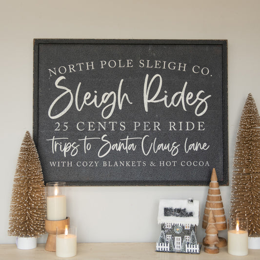 North Pole Sleigh Ride Sign, The Feathered Farmhouse