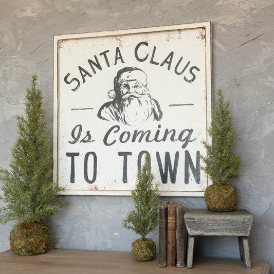 Black + White Santa Claus Sign, The Feathered Farmhouse