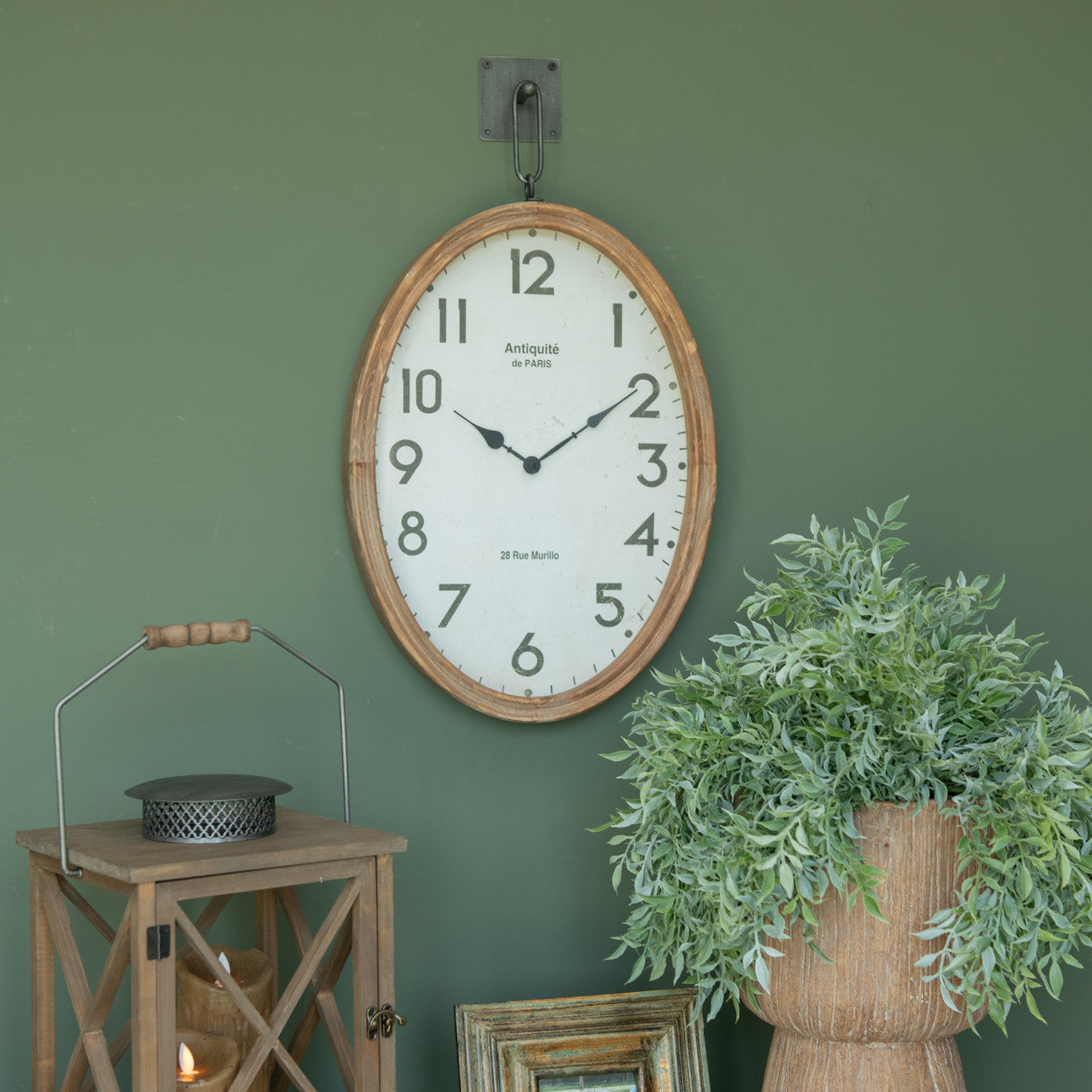 Oval Hanging Clock, The Feathered Farmhouse