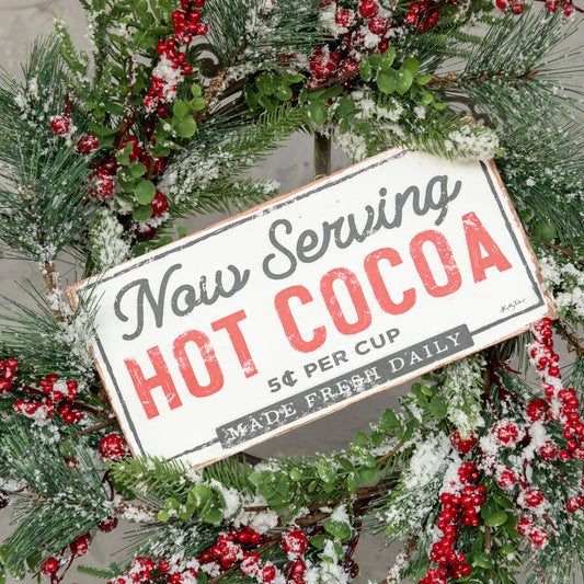 Serving Hot Cocoa Sign, Feathered Farmhouse