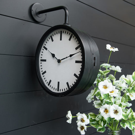 Two Sided Hanging Clock, The Feathered Farmhouse