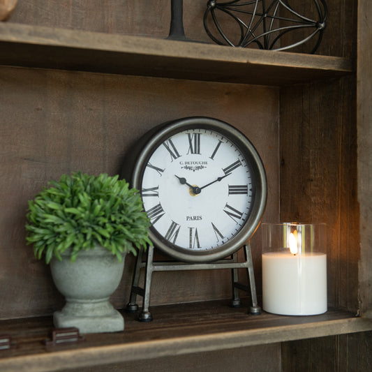 Antique Pewter Clock, The Feathered Farmhouse