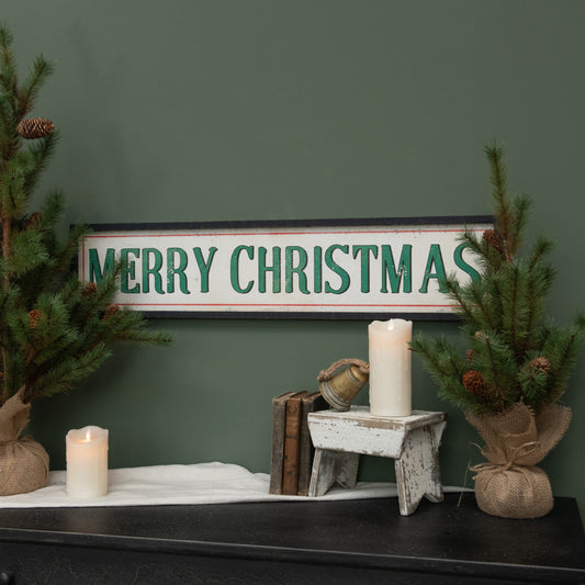 Merry Christmas Sign, Feathered Farmhouse