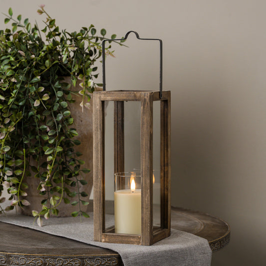 Mabel Wooden Lantern, Feathered Farmhouse