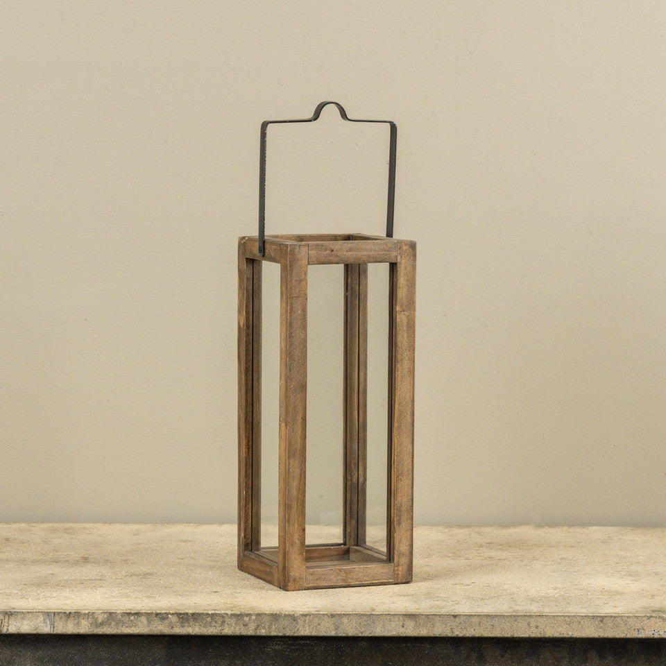 Mabel Wooden Lantern, Feathered Farmhouse