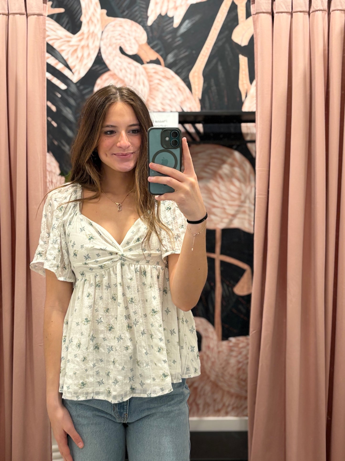 Sheer Floral Blouse