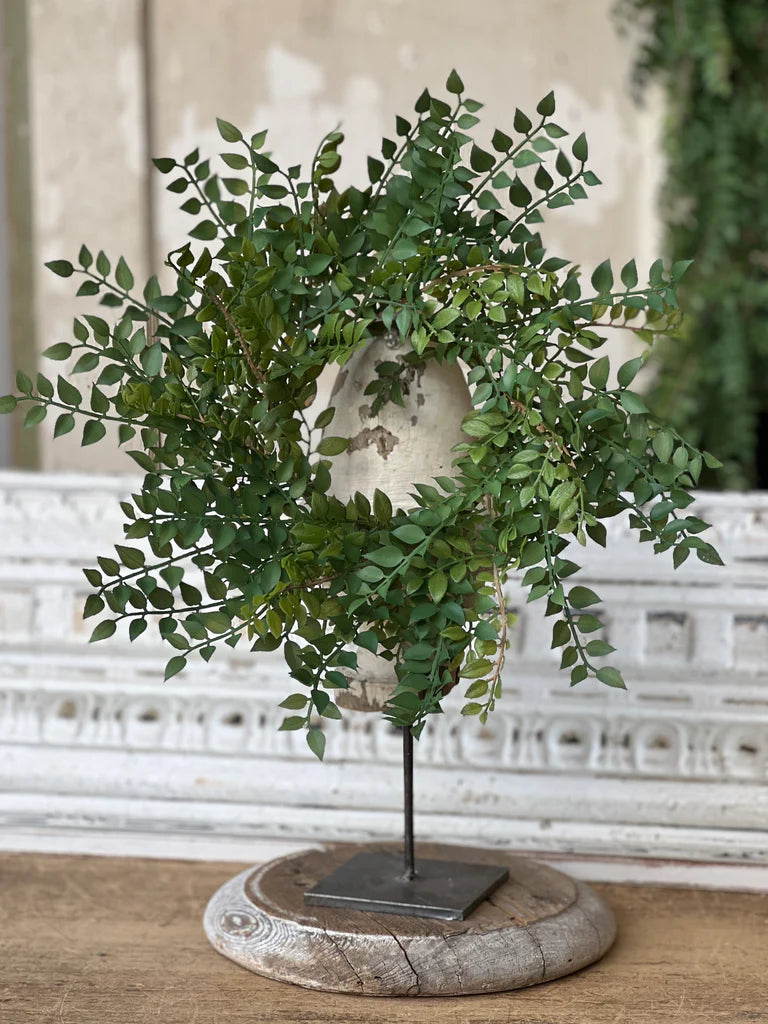 Wood Thrust Leaves Candle Ring, Feathered Farmhouse