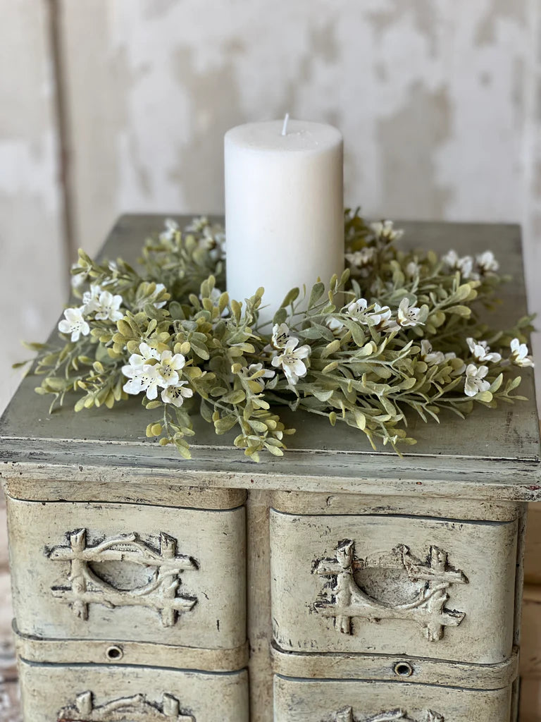 Moongate Blooms Candle Ring, Feathered Farmhouse