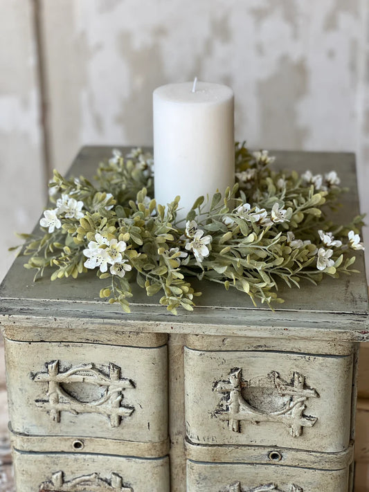 Moongate Blooms Candle Ring, Feathered Farmhouse