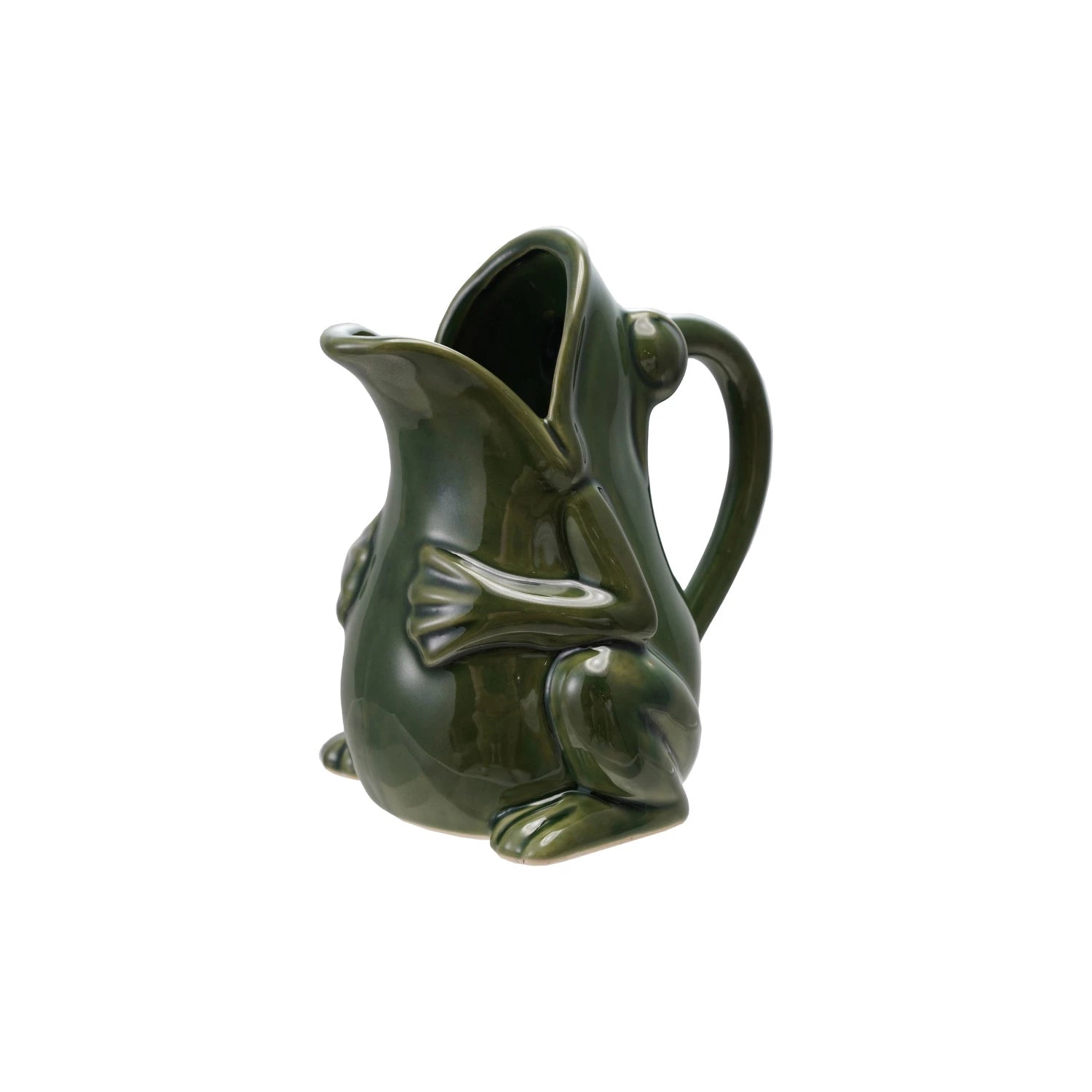 Stoneware Frog Pitcher, Feathered Farmhouse