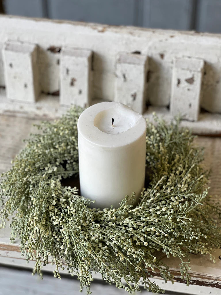 Frolic Berries Candle Ring, Feathered Farmhouse