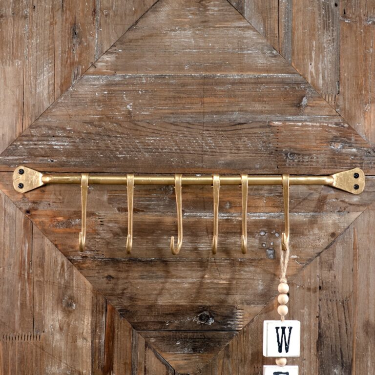 Gold Iron Wall Hook, Feathered Farmhouse