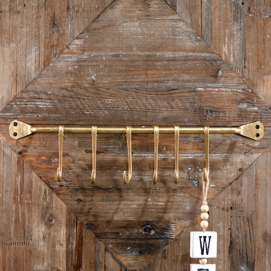 Gold Iron Wall Hook, Feathered Farmhouse