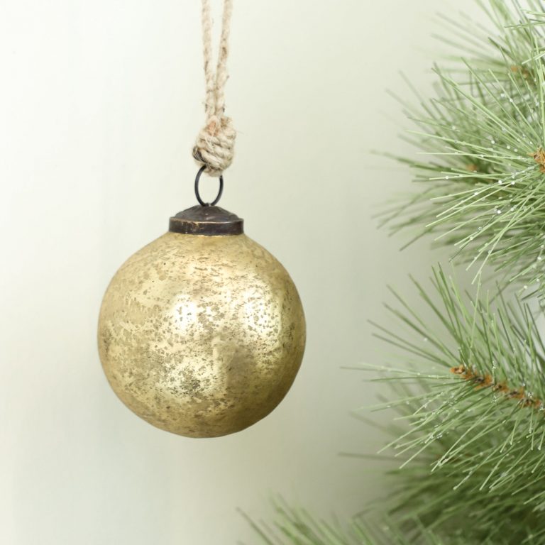 Gold Mercury Ornament, Feathered Farmhouse