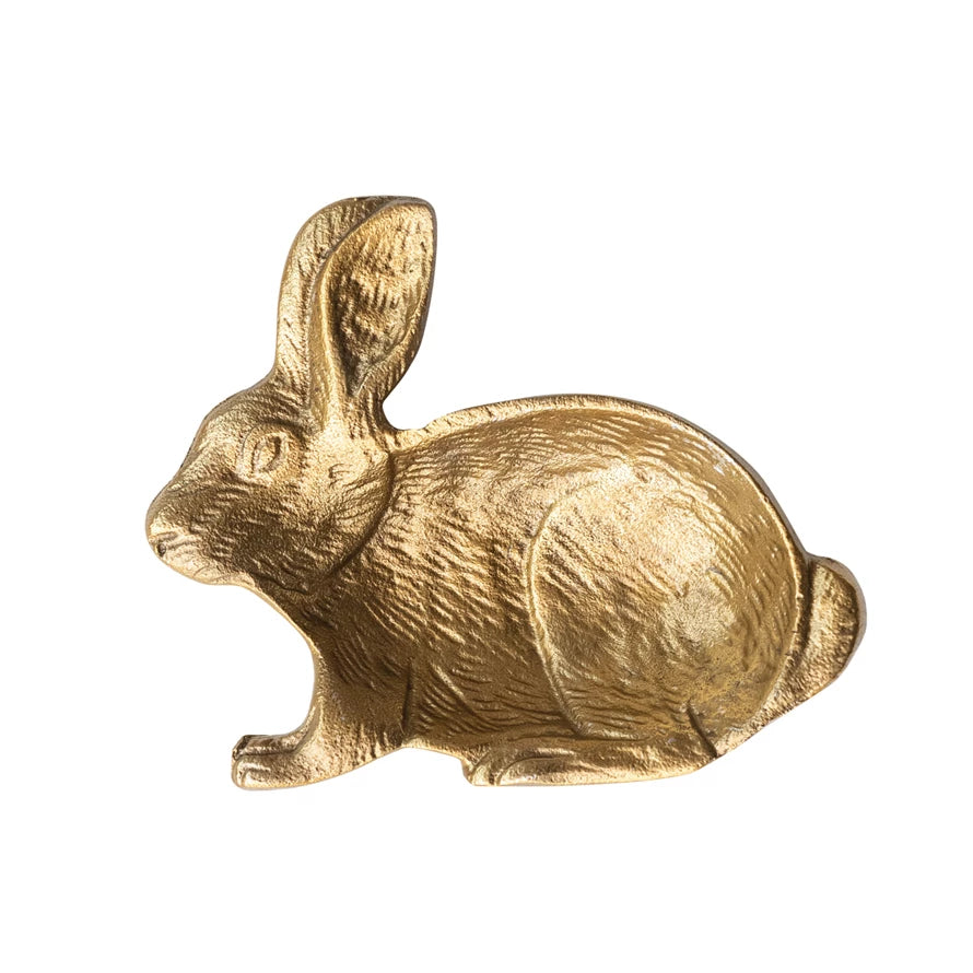 Cast Aluminum Rabbit Shaped Dish, Feathered Farmhouse