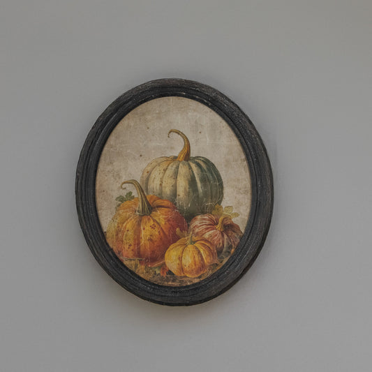 Oval Framed Pumpkin Patch Print