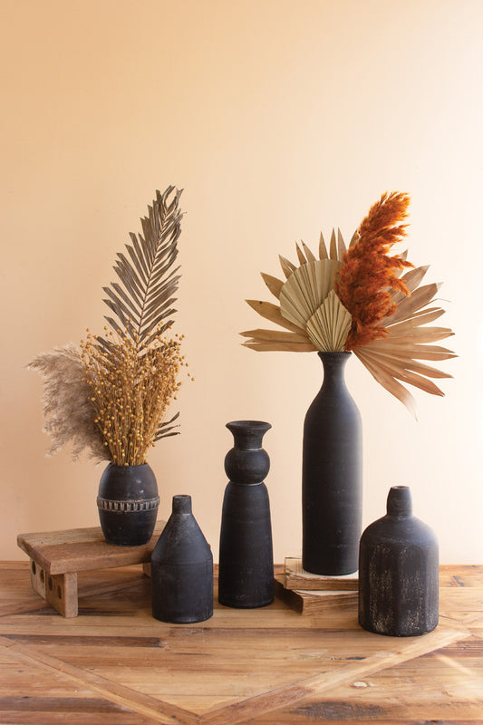 Modern Black Clay Vase, The Feathered Farmhouse