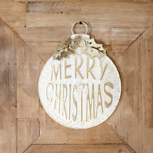 Gold Brush Merry Christmas Sign, The Feathered Farmhouse