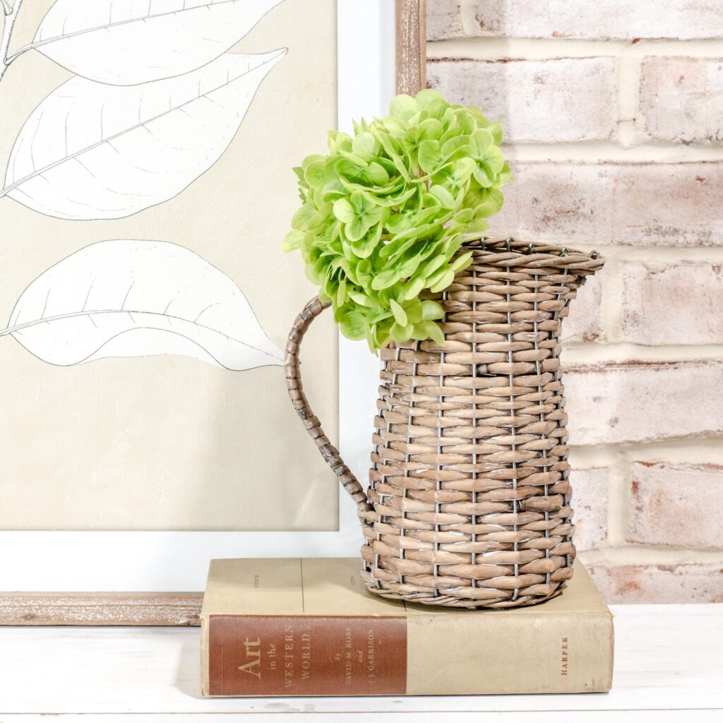 Wicker Pitcher Vase, The Feathered Farmhouse