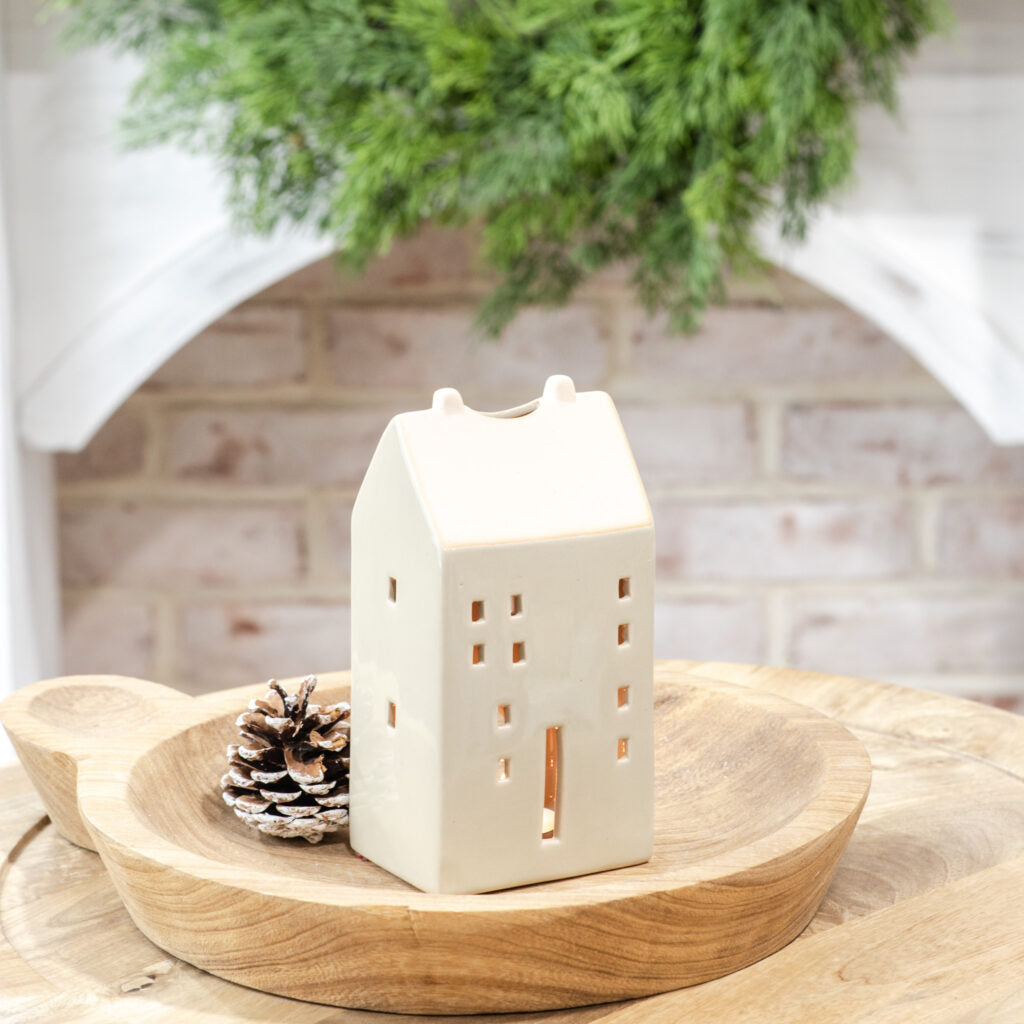 Beige Ceramic House, The Feathered Farmhouse