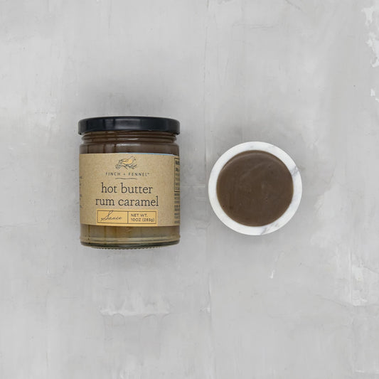 Hot Butter Rum Caramel Sauce, Feathered Farmhouse