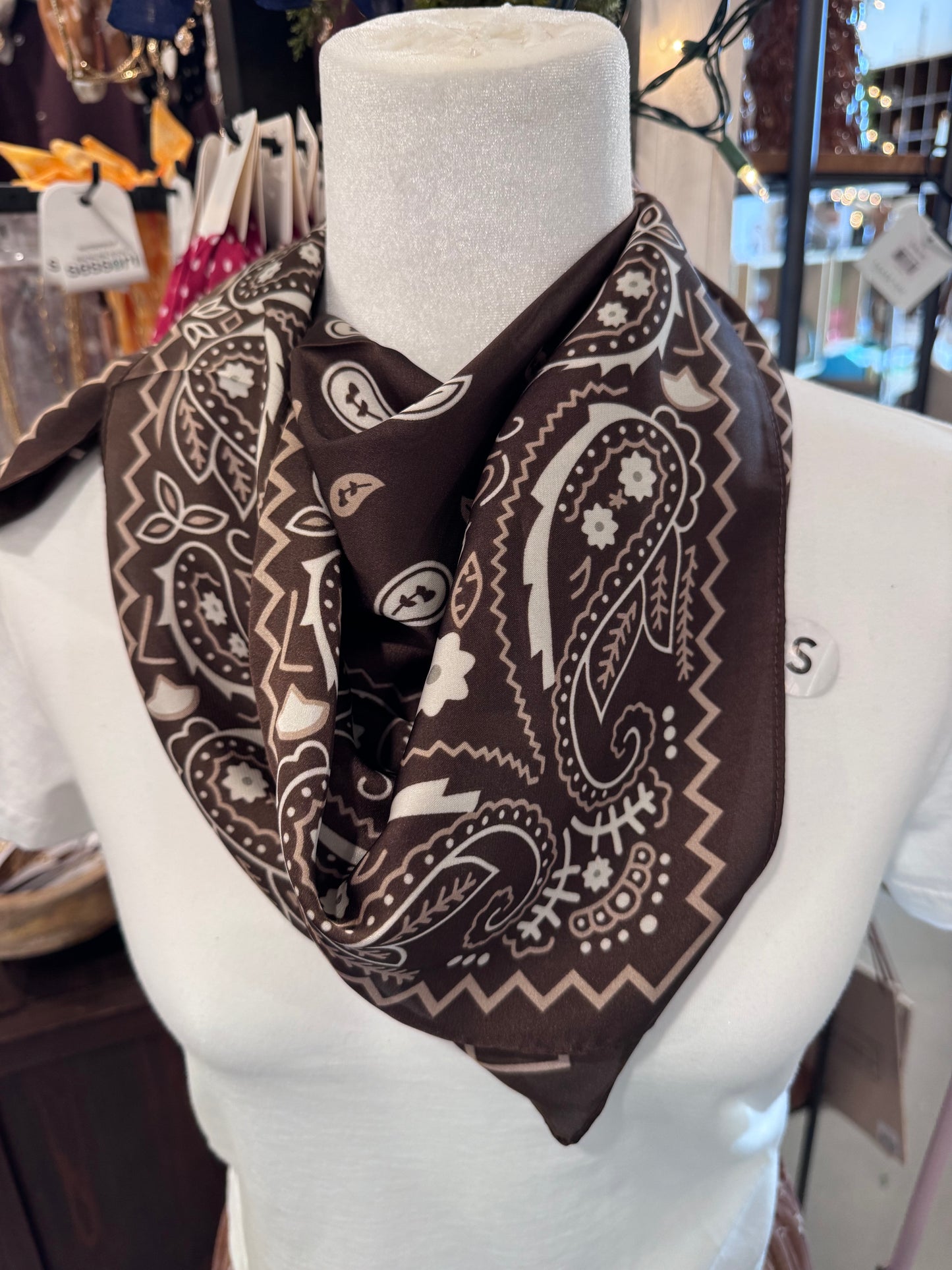 Brown Sweet Flora Bandana Scarf