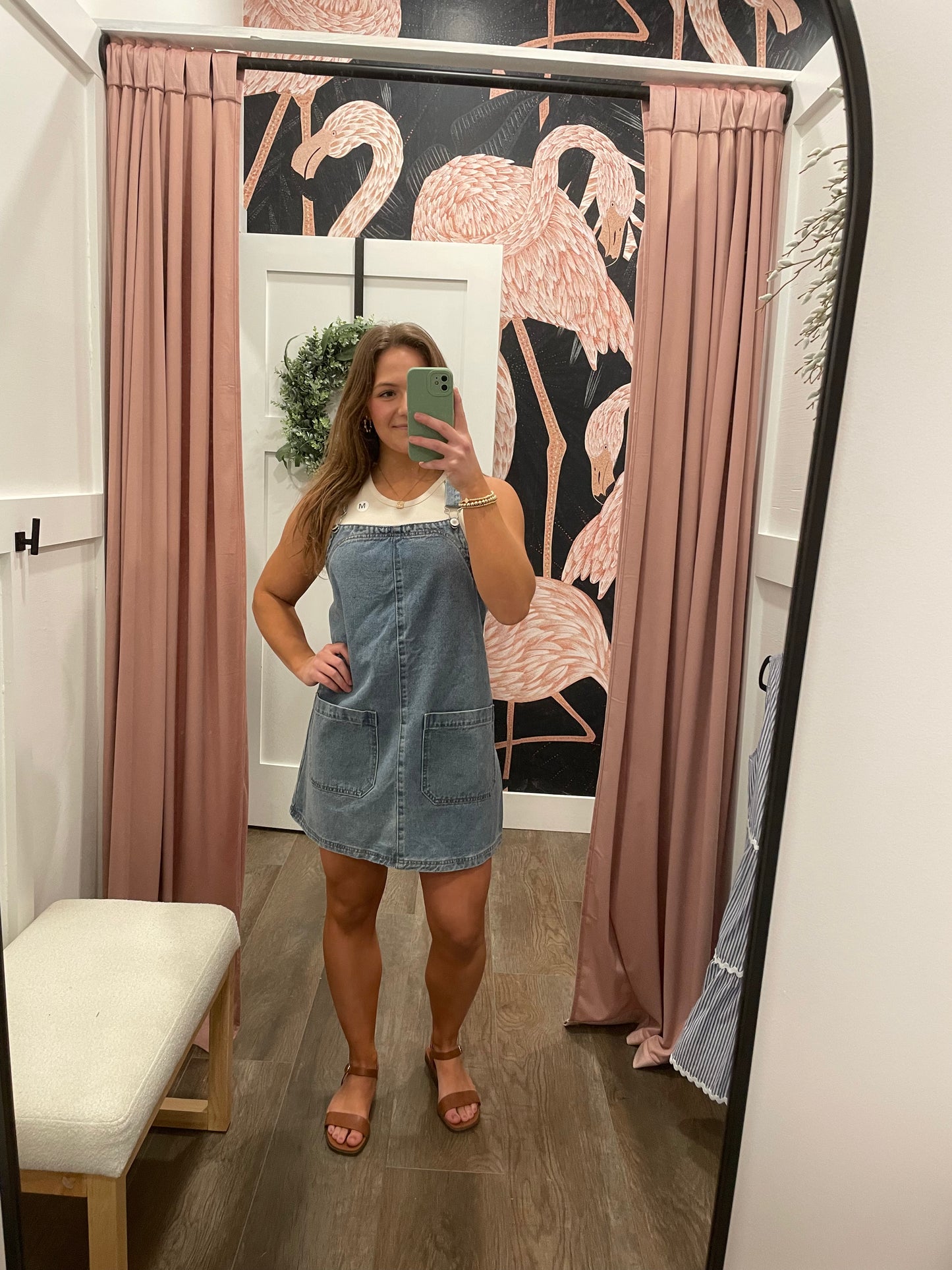 Denim Mini Overall Skirt