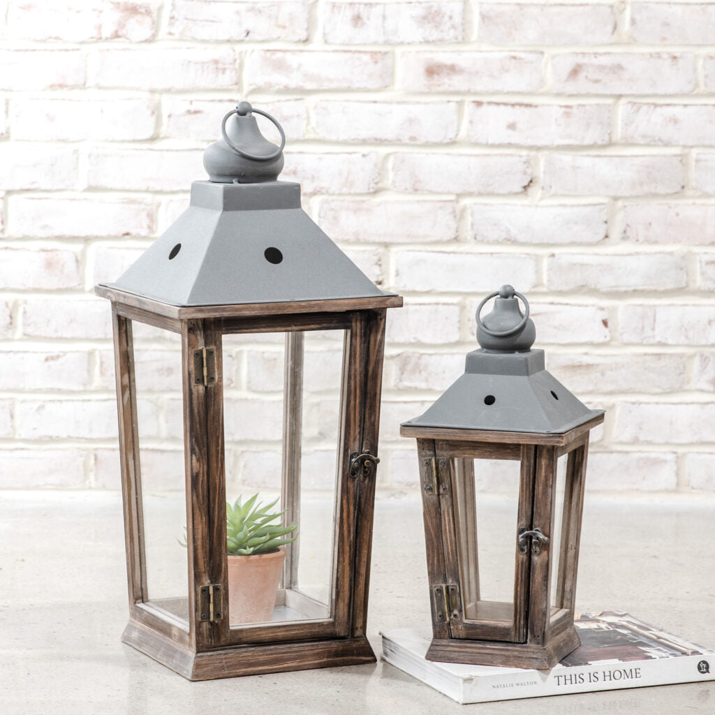 Metal + Wood Lantern, The Feathered Farmhouse