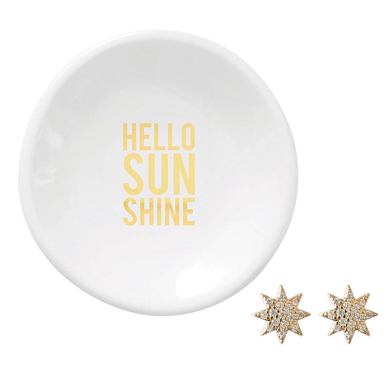 Hello Sunshine Earring + Dish Set, The Feathered Farmhouse