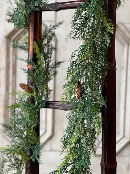 Prickly Pine Sequoia Garland, Feathered Farmhouse