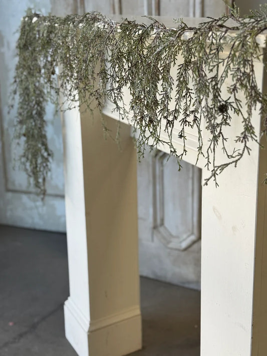 Weeping Cedar Garland, Feathered Farmhouse