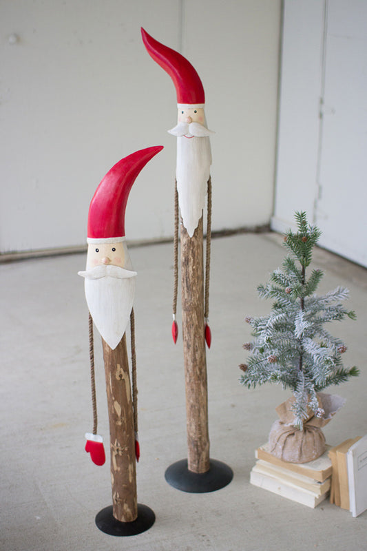 Tall Wood + Painted Metal Santas, The Feathered Farmhouse